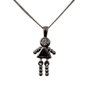 sterling silver cubic zirconia daughter girl pendant - GM720